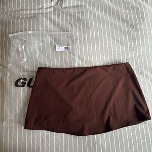 Guizio Micro Mini Stretch Skort - Brown - New in Packaging - Size Medium